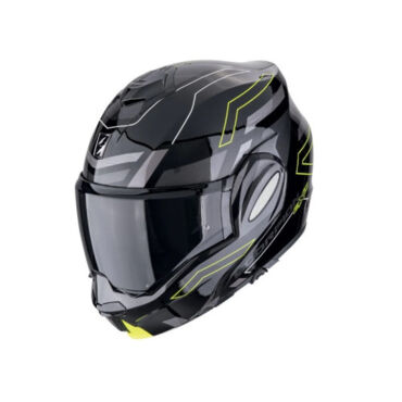 Scorpion Exo Мотошлем Exo Tech Evo Conquer Черный Желтый Неон - миниатюра 1