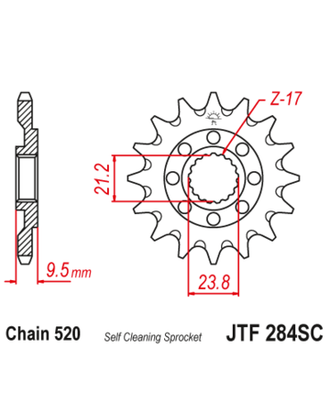 Звезда ведущая самоочищающаяся 14 зубов CR250R / CRF450R X JT