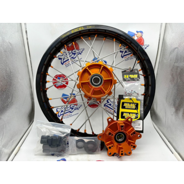 Haan Wheels Black Rim Orange Hub with tubeless kit Колесо заднее KTM 1090 1190 1290 R18 2,50 черный обод и оранжевая ступица, cushdrive 25mm - миниатюра 3