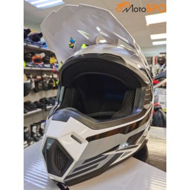 Шлем кроссовый HIZER J6801 white gray - миниатюра 4