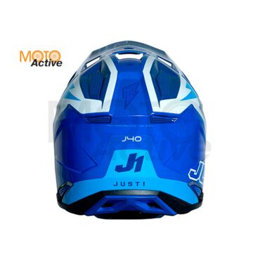 Шлем кроссовый JUST1 J40 FLASH (синий белый матовый) - миниатюра 2