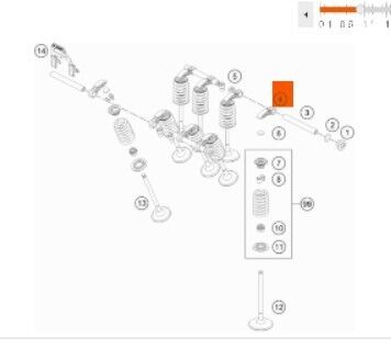 KTM рокер клапана 790 890 Duke Adv 19-> ( 63536060000 ) - миниатюра 2