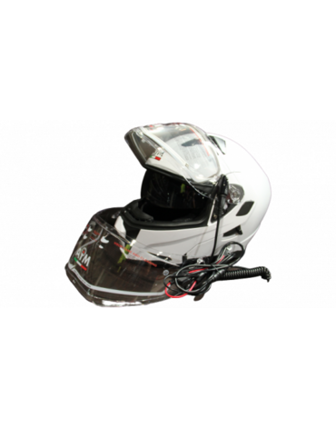 Шлем модуляр с подогревом AiM JK906 white glossy