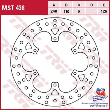 TRW MST438 BRAKE DISC REAR 240MM, FIXED тормозной диск задний 950 990A / 690 SM C 07 10 - миниатюра 1