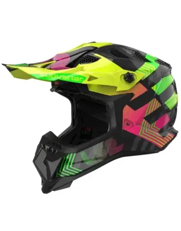 Мотошлем MX700 SUBVERTER EVO 2 CHROMATIC черный зеленый розовый