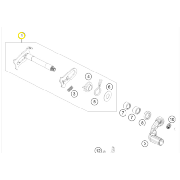 KTM Shift shaft cpl. Вал лапки КПП 125 500 SX SXF 23-> //  EXC EXCF 24-> ( A46034005033 ) - миниатюра 3