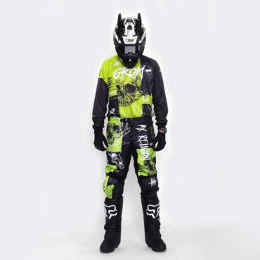 Grom Штаны кроссовые MX Religion lime - миниатюра 1