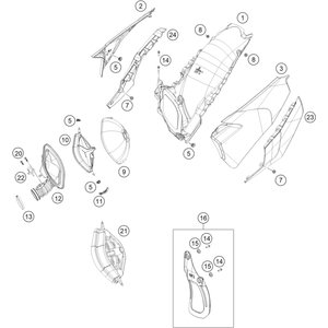 Husqvarna Lower section of the air filter box короб аирбокса низ черный TE FE 20 23 ( 26606001000C1 ) - миниатюра 2
