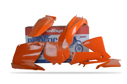 Комплект пластика оранжевого KTM SX SX F125 525 01 02; EXC EXC F125 525 02 03 - фото 1