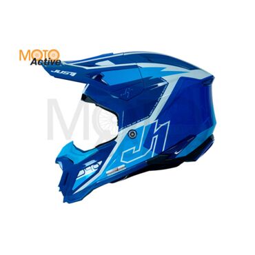 Шлем кроссовый JUST1 J40 FLASH (синий белый матовый) - миниатюра 3