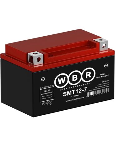 Аккумулятор для мотоцикла WBR SMT 12 7 160x90x100 мм