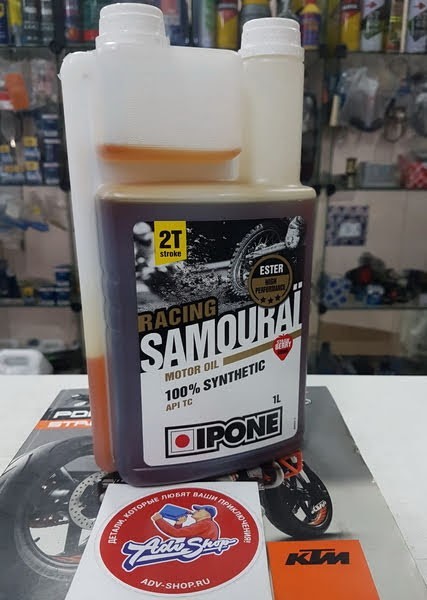 IPONE SAMOURAI RACING 2T Масло 1L 100% синт с запахом клубники // MR 012532 - фото 1
