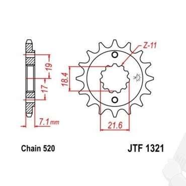 JTF 1321 13 звезда ведущая 13 зубов ( XR250 / BAJA ) - миниатюра 1