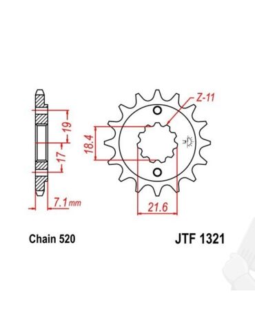 JTF 1321 13 звезда ведущая 13 зубов ( XR250 / BAJA )