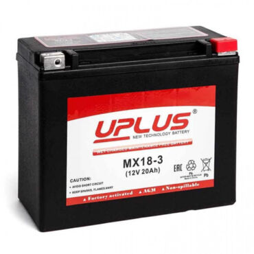 AKБ UPLUS MX18 3 YTX24HL BS, Y50 N18L A, Y50 N18L A3, SY50 N18L AT, 12N18 3 (205 x 90 x 162) 20Ач (EPS1220) - миниатюра 1