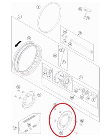 Звезда ведомая KTM50(14 23) 41, original