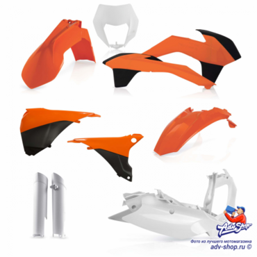 Acerbis комплект пластика KTM ( черный оранжевый белый ) EXC EXCF 14 16 // 0017204.553.014 - миниатюра 1