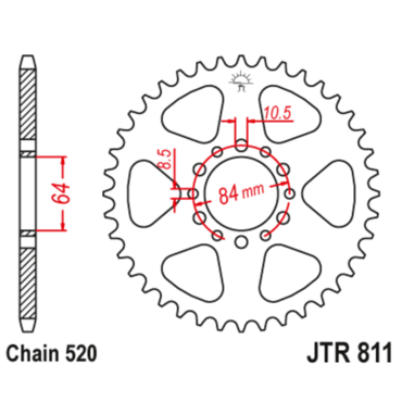 Звезда ведомая JTR811.39 - миниатюра 1