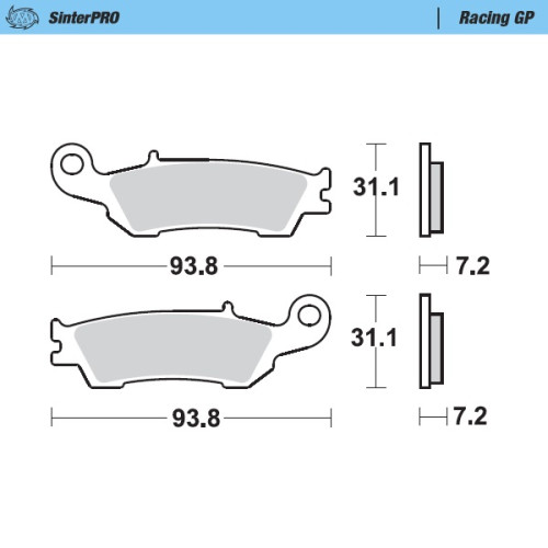 Колодки тормозные передние (Racing GP) Yamaha YZ125 250 08 21 / YZ450F 08 19 / YZ250F 07 20 / WR250F 17- / WR450F 16 20 - фото 1