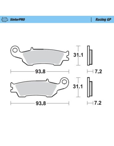 Колодки тормозные передние (Racing GP) Yamaha YZ125 250 08 21 / YZ450F 08 19 / YZ250F 07 20 / WR250F 17- / WR450F 16 20