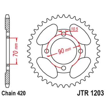 Звезда ведомая JTR1203 42 - миниатюра 1