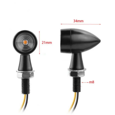 Поворотники LED для мотоцикла черные - миниатюра 1