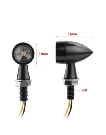 Поворотники LED для мотоцикла черные