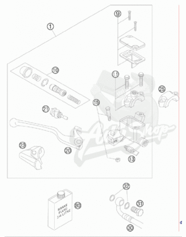 KTM кронштейн зеркала для ктм 690 / 950 ( 63013005000 )