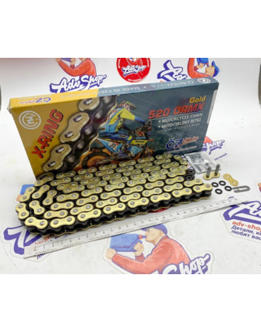 CZ Chains 520 ORMX Gold - 118 цепь приводная X Ring усиленная 520 x 118 звеньев ( SX SXF EXCF EXC 690 790 890 )