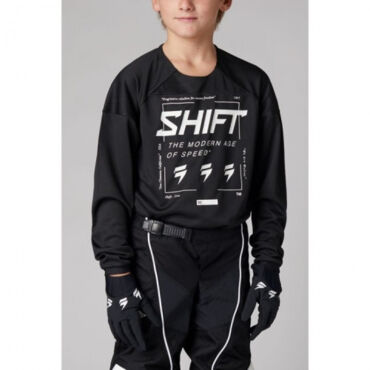 Мотоджерси подростковая Shift White Label Bliss Youth Jersey (Black White, YXL, 2021 (26387 018 YXL)) - миниатюра 1