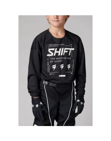 Мотоджерси подростковая Shift White Label Bliss Youth Jersey (Black White, YXL, 2021 (26387 018 YXL))