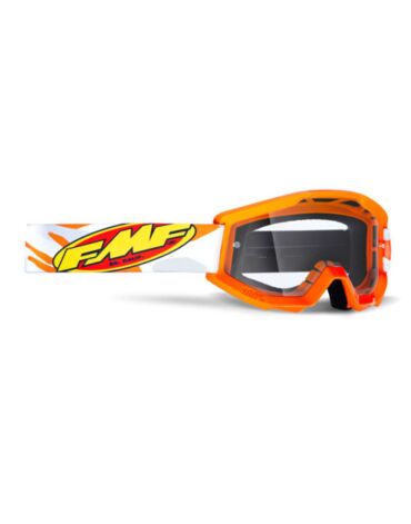 Маска кросс FMF Powercore Assault Grey с прозрачной линзой