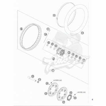 KTM болт передней оси 640 / 950 / 990 ( 60009082000 ) - миниатюра 1