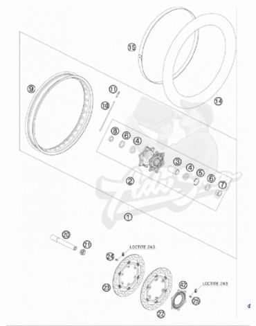 KTM болт передней оси 640 / 950 / 990 ( 60009082000 )