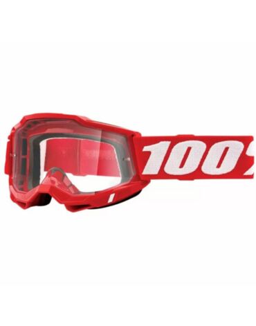 100% Очки Accuri 2 Goggle Neon Red Clear Lens
