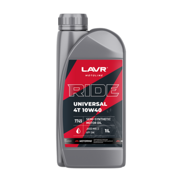LAVR Моторное масло MOTO Ride Universal 4T 10W 40 SM 1л ( Ln7745 ) - миниатюра 1