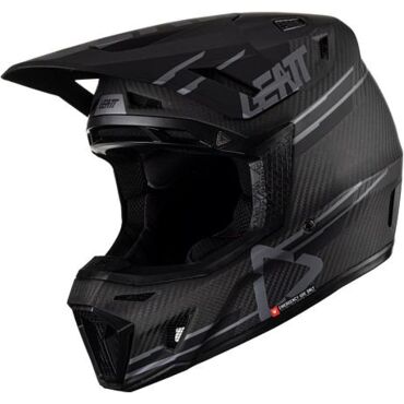 Мотошлем Leatt Moto 9.5 Carbon Helmet Kit V24 Black - миниатюра 3