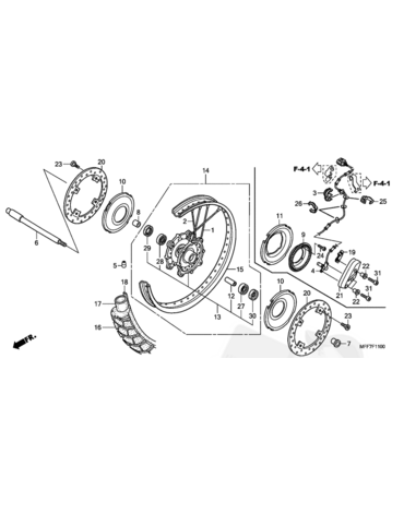 HONDA DUST SEAL (30X56X7.5) пыльник ступицы заднего колеса  CRF1000 / перед XL700 ( 91252MAS003)