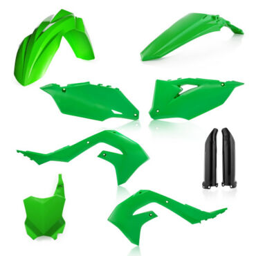 Комплект пластика Kawasaki KX250F (2021 2024), KX450F (2019 2023), Зеленый Черный - миниатюра 1