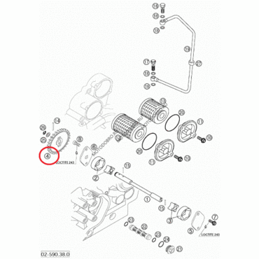 Шестерня масляного насоса KTM(03 12) 4т, original - миниатюра 1