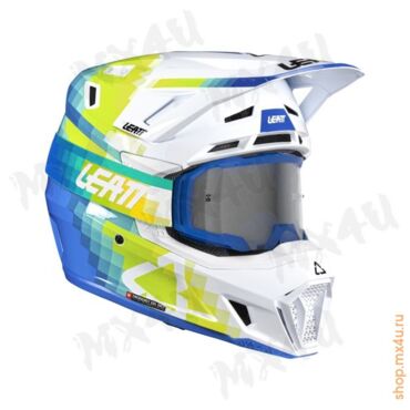 Шлем 7.5 V26 Thermoplastic + 4.5 очки Velocity - Пиксель Белый Голубой - миниатюра 1