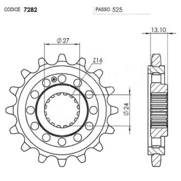Звезда ведущая Ognibene 7282 Z17 (JTF444.17) - миниатюра 1