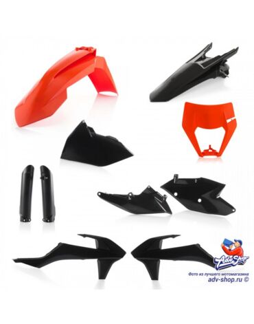 Acerbis КТМ EXC 250 300 17 19 EXC F 250 525 17 19 XC W 150 300 19 Black Orange Комплект пластика оранж / черн // 0022371.313