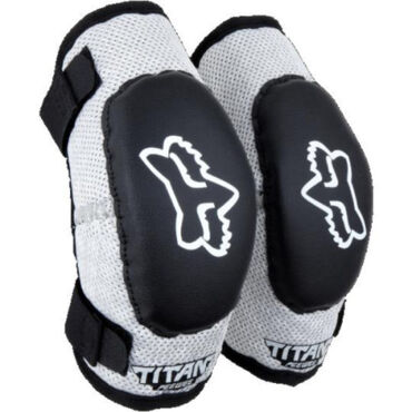 Налокотники детские Fox Titan Elbow Kids Guard (Black silver, 2022) - миниатюра 1
