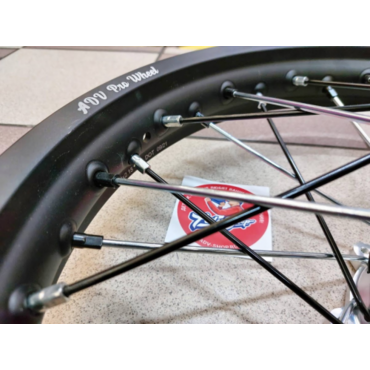 AdvProWheel комплект колес R21*1,6 + R18*2,15 ( фрезерованные ступицы / черные обода / спицы зебра ) EXC EXCF 17-> TE FE 17-> - миниатюра 3