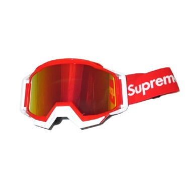 Очки 815 191 оправа красная, линза зеркальная двойная Supreme - миниатюра 1