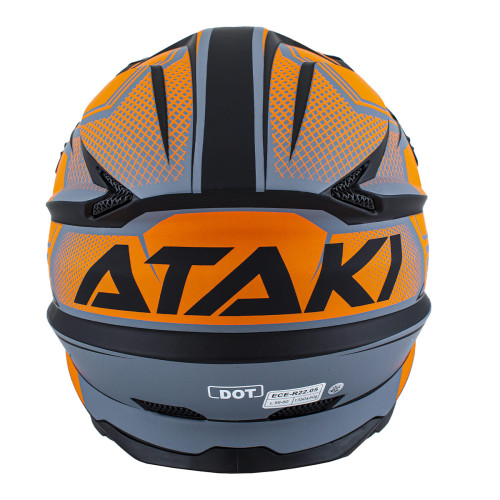 Шлем кроссовый ATAKI JK801A Legacy (оранжевый серый матовый) - фото 1