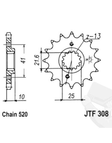 JTF 308 15 звезда ведущая 15 зубов  ( Yamaha  XT660 / XT660Z Tenere 04 15 )