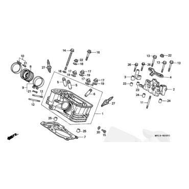 HONDA прокладка головки блока цилиндра ГБЦ XRV750 ( 12251MV1004 ) - миниатюра 2