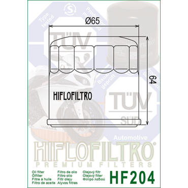 HIFLO HF 204 масляный фильтр  CRF1000 / XL700 / XL1000 / XT1200 - миниатюра 1